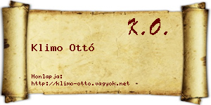 Klimo Ottó névjegykártya